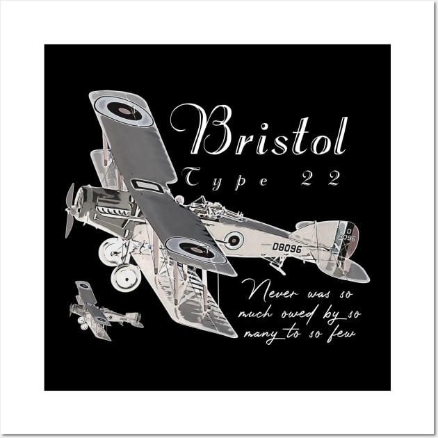 Bristol Type 22 World War I British Biplane Aircraft Wall Art by aeroloversclothing